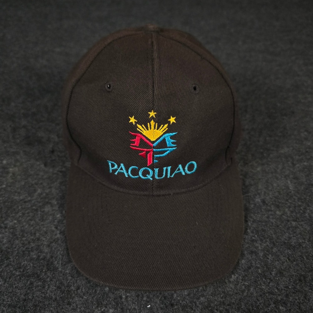 Vtg Manny Pacquiao Team Pacquiao Boxing Snapback Hat Black Embroidered